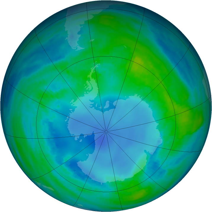 Antarctic ozone map for 01 May 1985